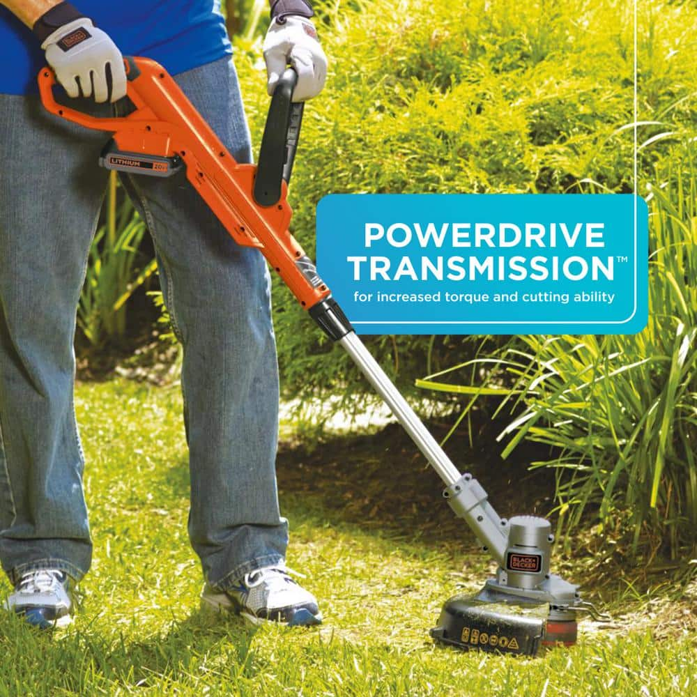 BLACK+DECKER 20V MAX Cordless Battery Powered 2-in-1 String Trimmer & Lawn Edger Kit with (1) 2Ah Battery & Charger LST300