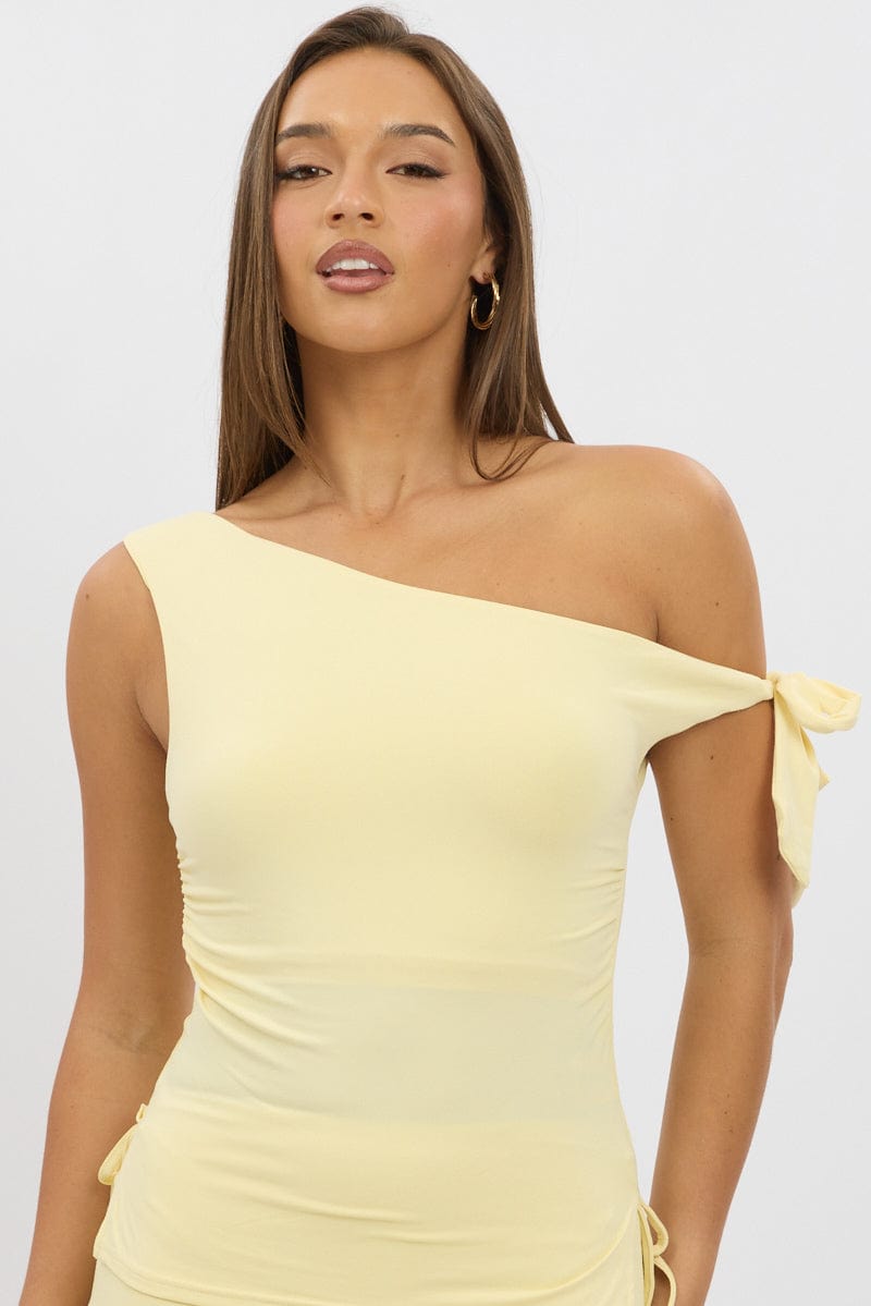 Yellow One Shoulder Top