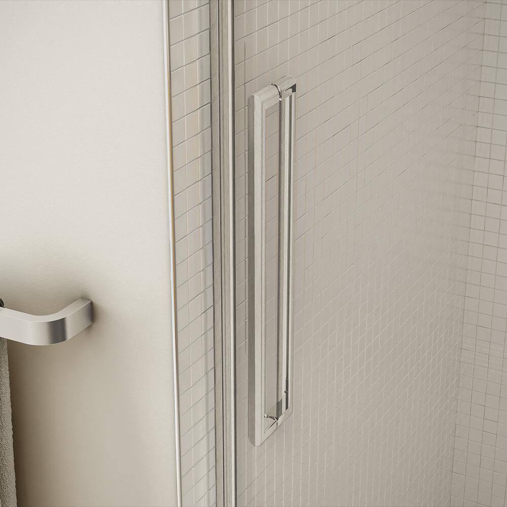 MAAX Halo 59 in. x 59 in. Frameless Sliding Tub Door in Brushed Nickel 139398-900-305-000