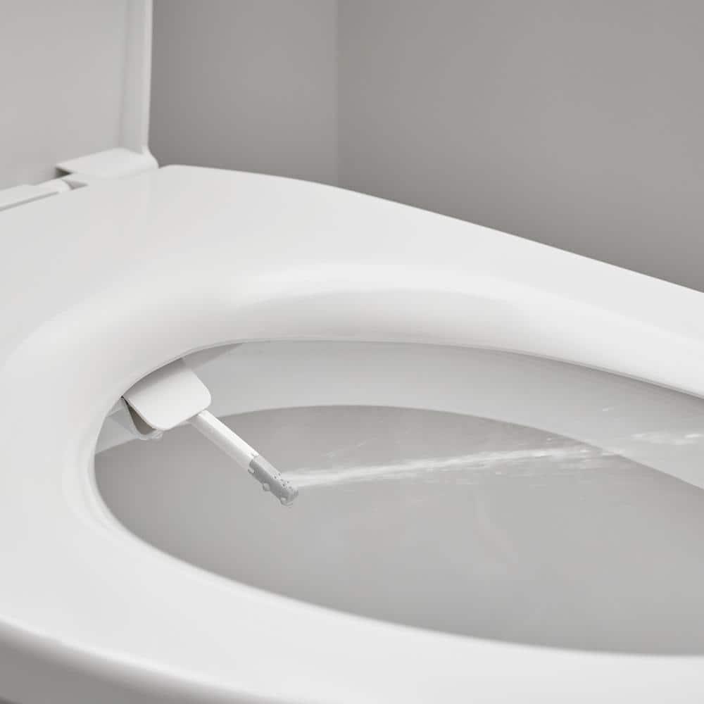 American Standard AquaWash Slim Non Electric Slow Close Bidet Seat for Elongated Toilets in White