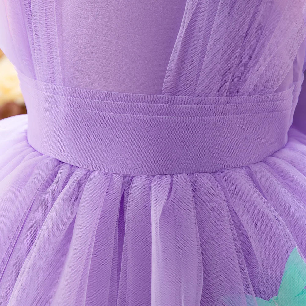 Newborn Purple First 1st Birthday Dress For Baby Girl Clothes Butterfly Princess Dress Elegant Girls Dresses Baptism Party Gown