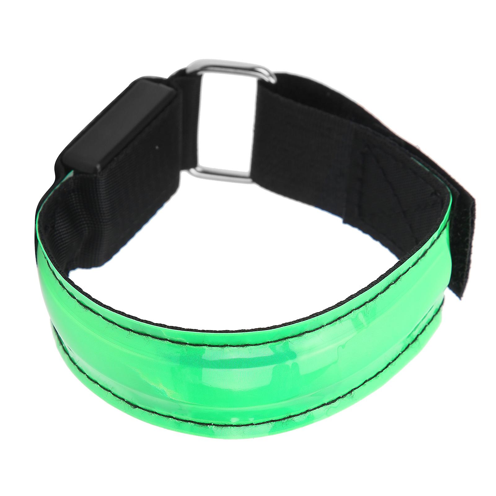 Outdoor Night Run Armband Light With Led Rechargeale Lattice Light Reflective Lattice Bandgreen