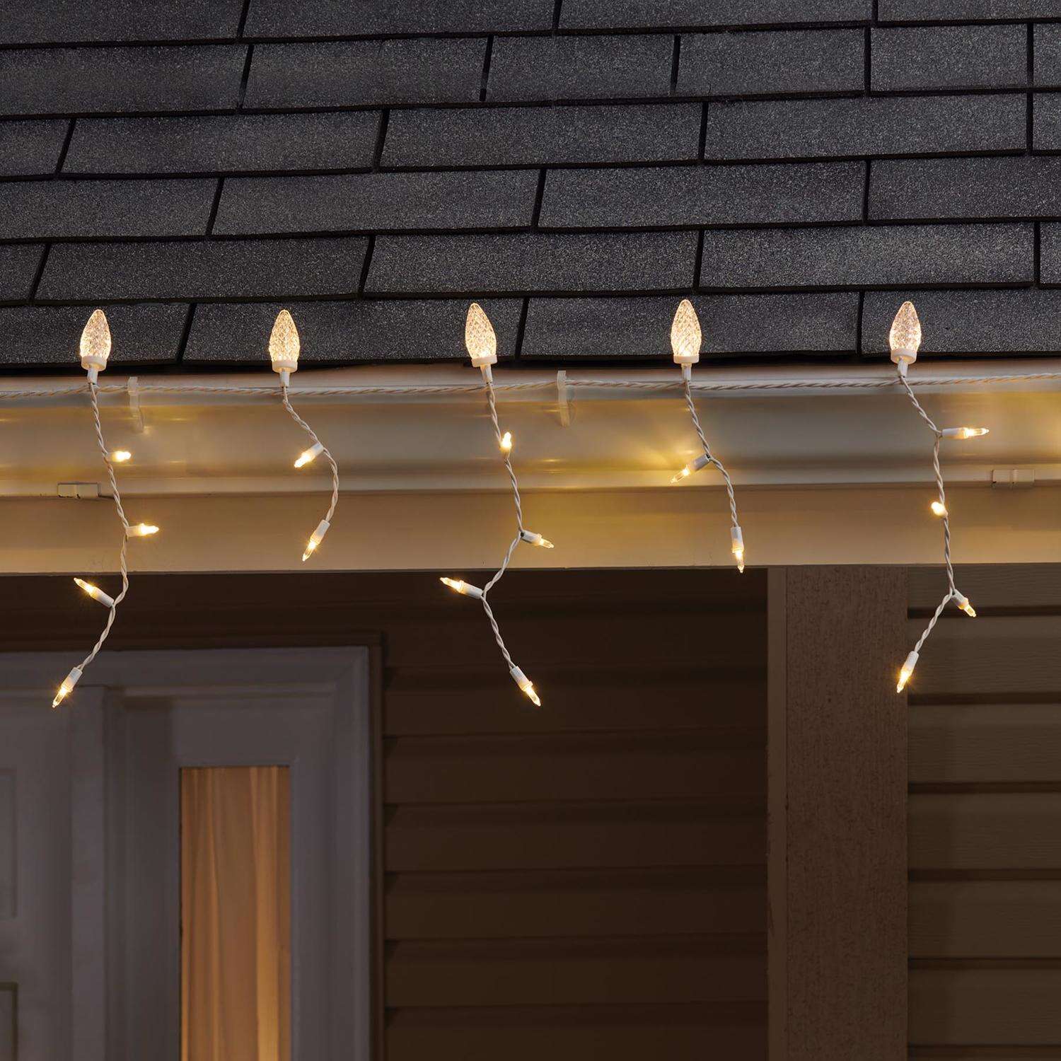 Celebrations LED Warm White 70 ct Icicle Christmas Lights 8 ft.