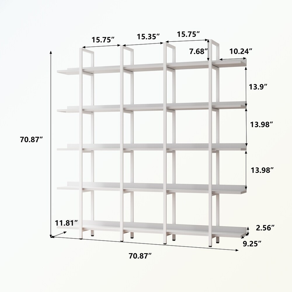 5 Tier Bookcase with Metal Frame  MDF Board