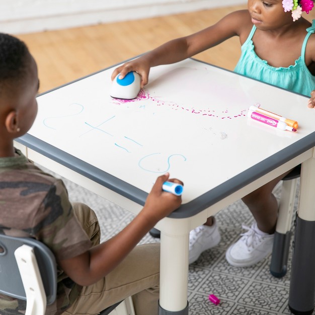 Onesstop Square Resin Dry erase Adjustable Activity Table With 2 Chairs 3 piece Set