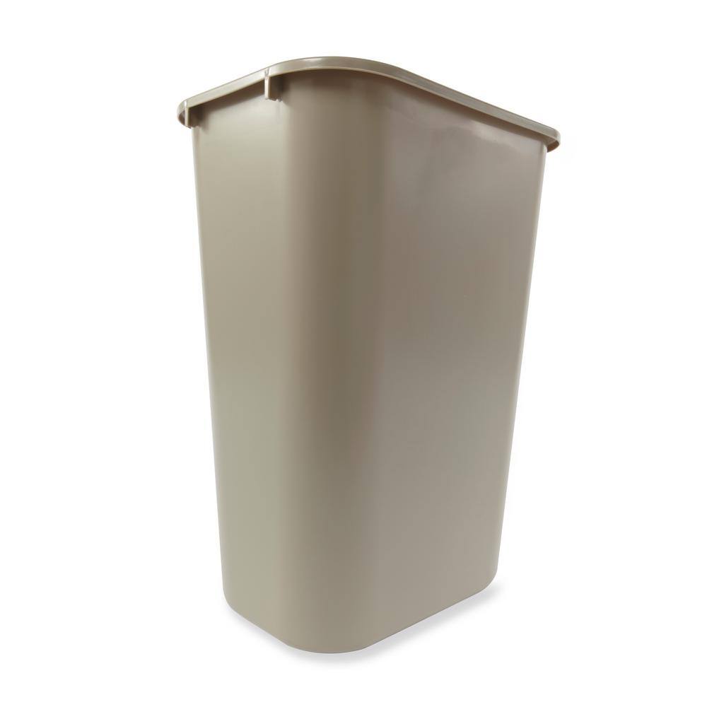 Rubbermaid Commercial Products 10.25 Gal. Beige Plastic Rectangular Deskside Trash Can RCP295700BG