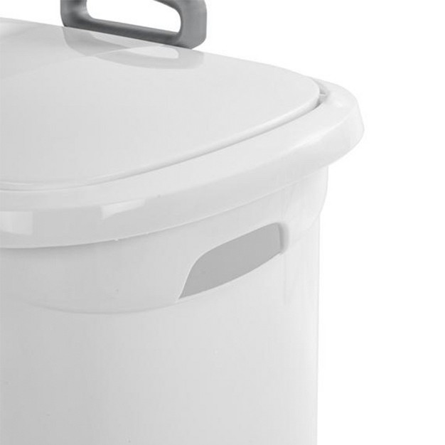 Sterilite Laundry Hamper Flip Top Lid Retractable Pull Handle Wheels