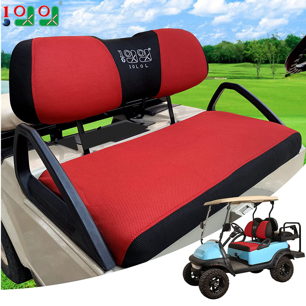 10L0L Golf Cart Seat Cover for Yamaha Club Car Precedent-Red Black (L Size)