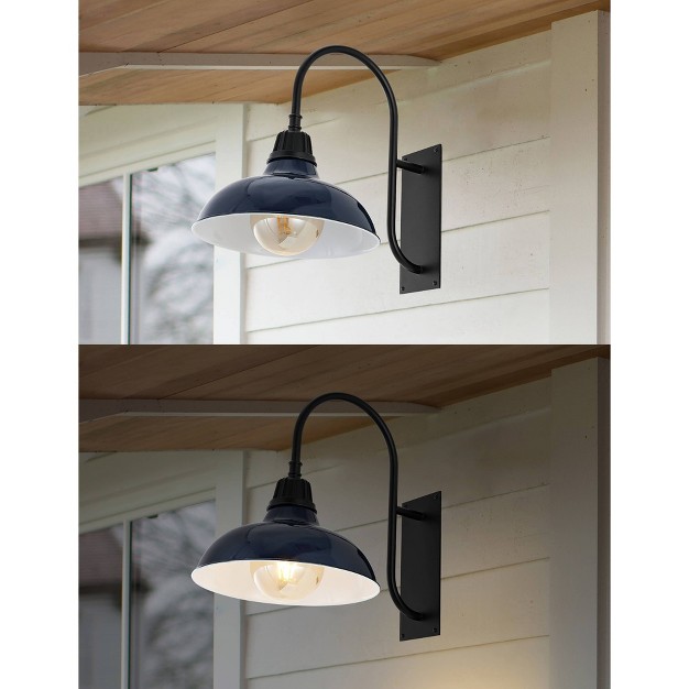 1 light Stanley Farmhouse Industrial Led Gooseneck Arm Outdoor Sconce Jonathan Y