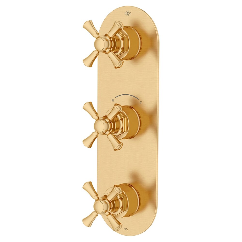 DXV Oak Hill 3 Handle Slim Valve with Cross Handles