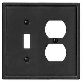 AMERELLE Moderne Wallplate 1-Toggle1 Duplex Steel Matte Black (1-Pack) 148TDMB