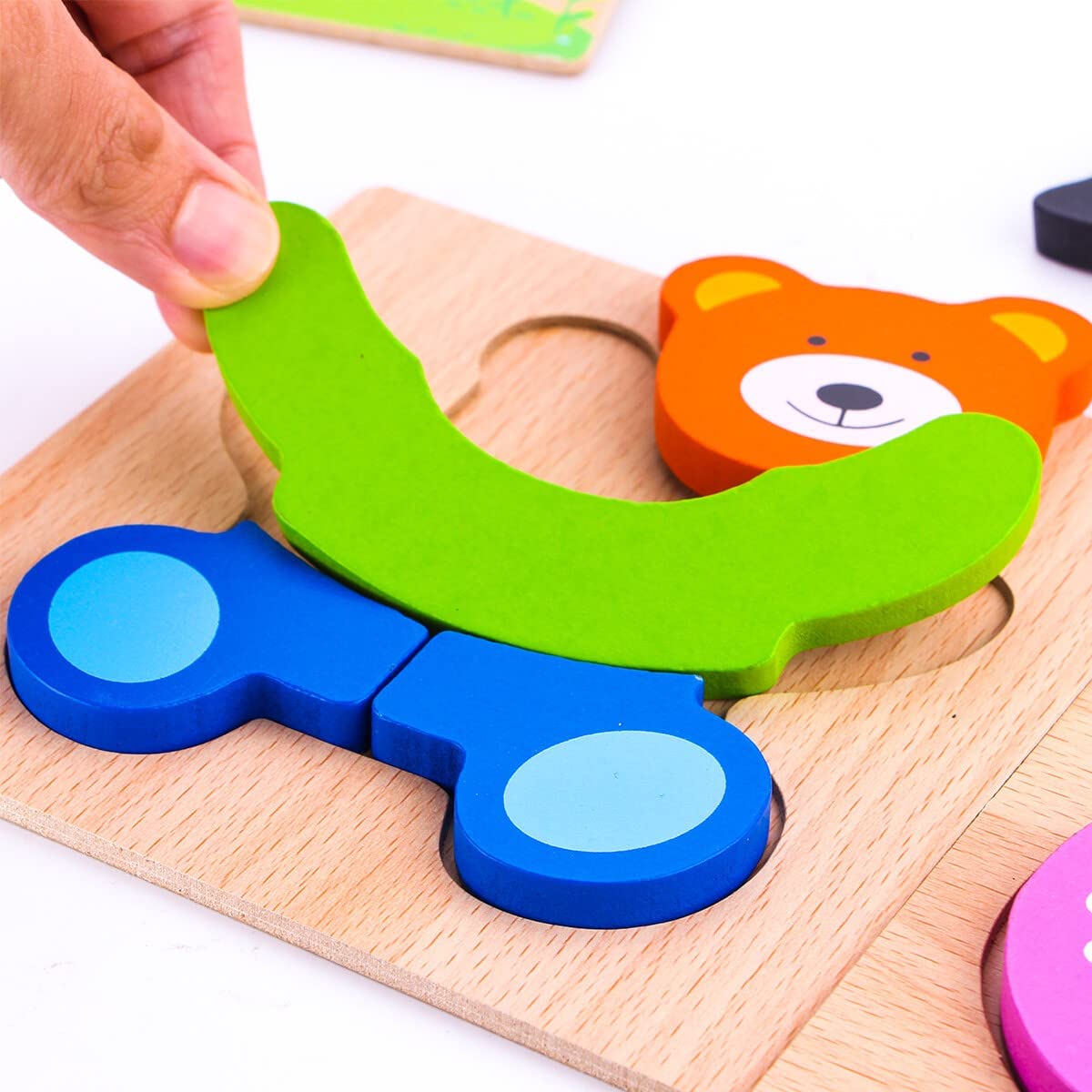 SKYFIELD Wooden Animal Puzzles Toddlers Educational Toys