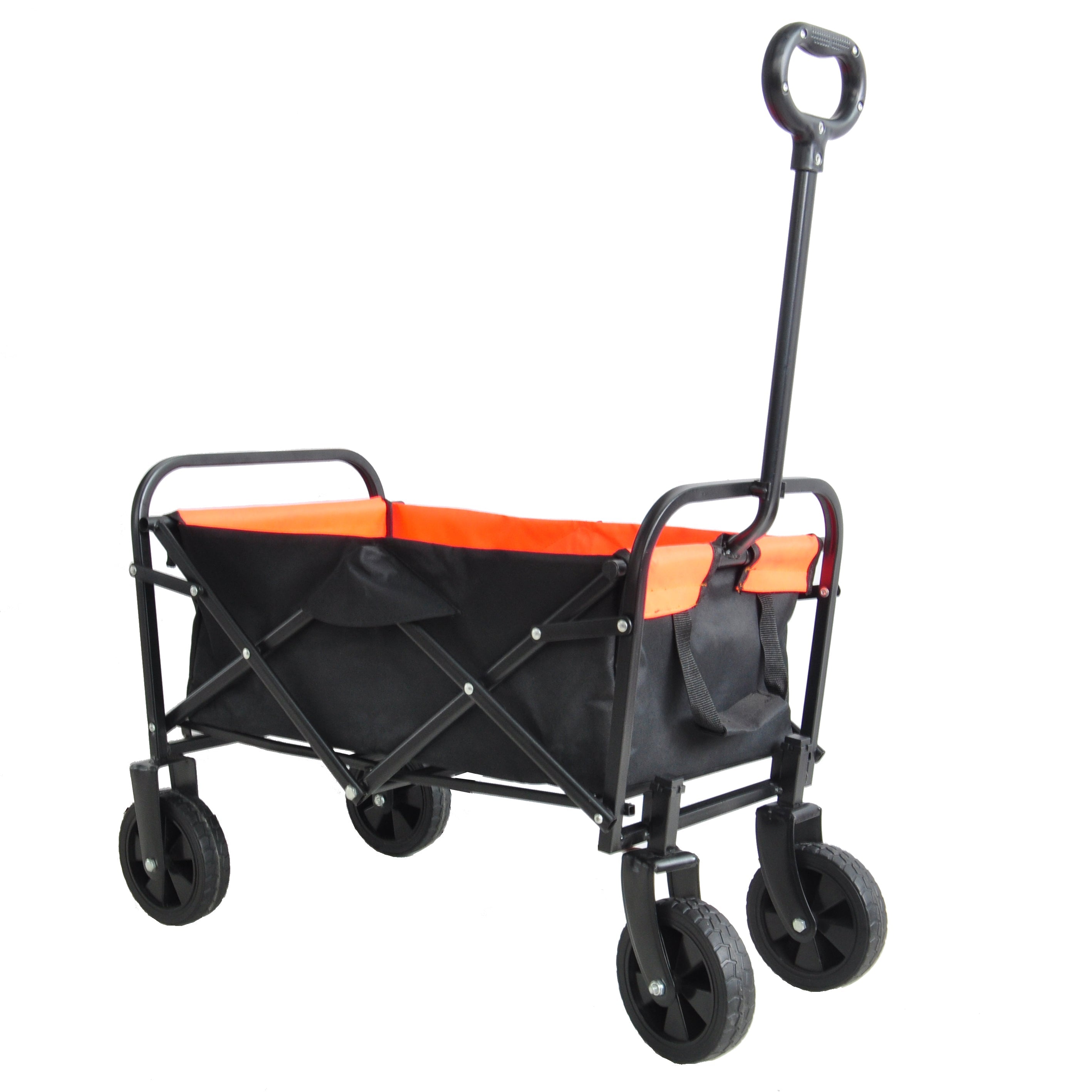 Collapsible Folding Utility Wagon Quad Compact Outdoor Garden Camping Cart Removable Fabric