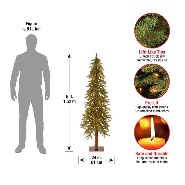 National Tree Company 5 ft. Prelit Hickory Cedar Tree with 150 Clear Lights