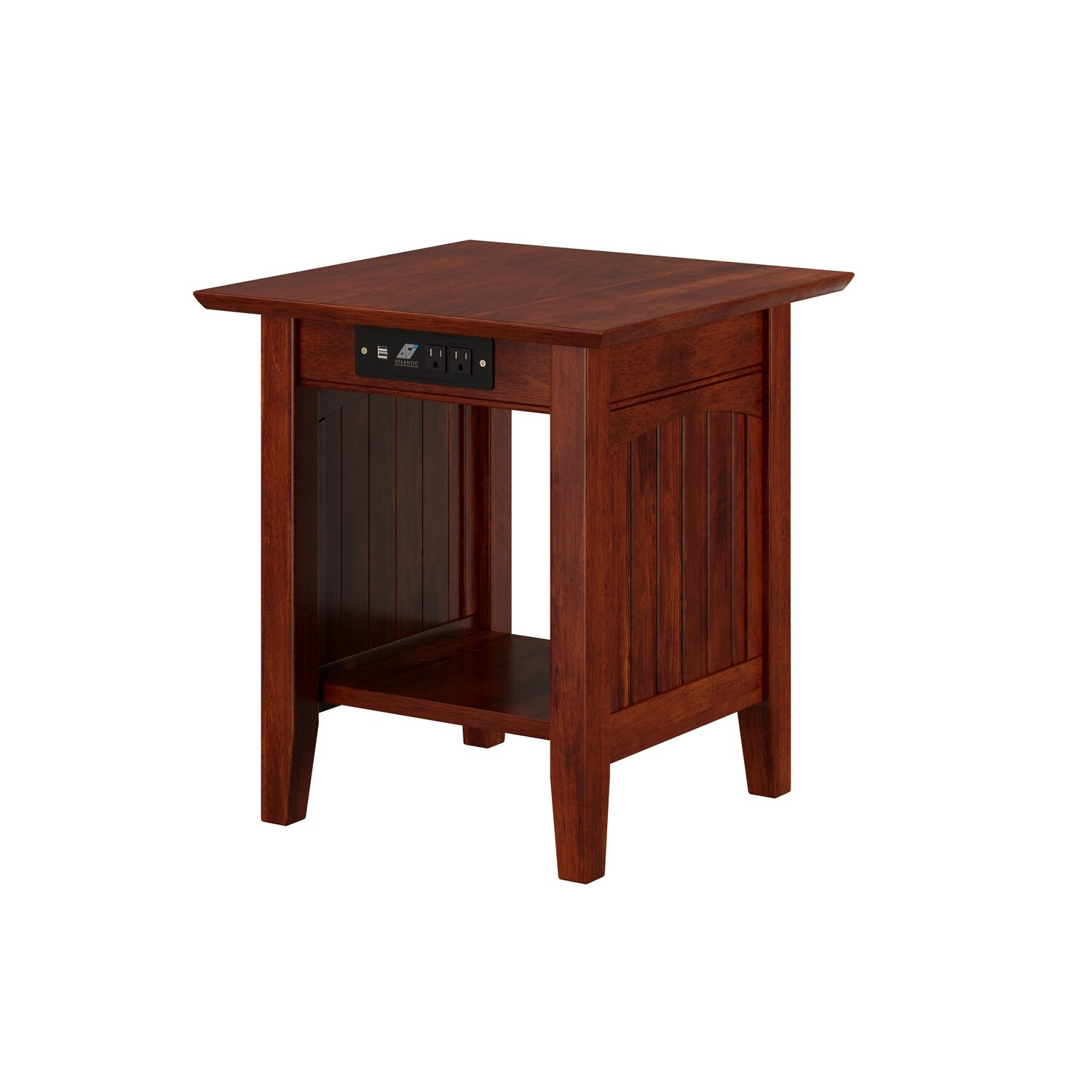 Nantucket Solid Wood End Table with Charging Station