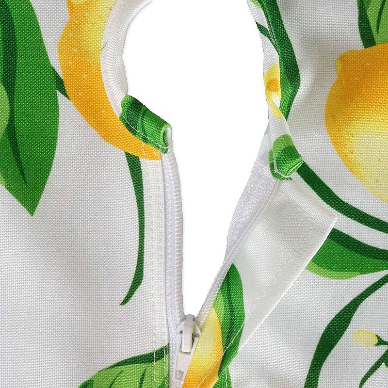 60 Zippered Round Outdoor Tablecloth with Lemon Bliss Print Design