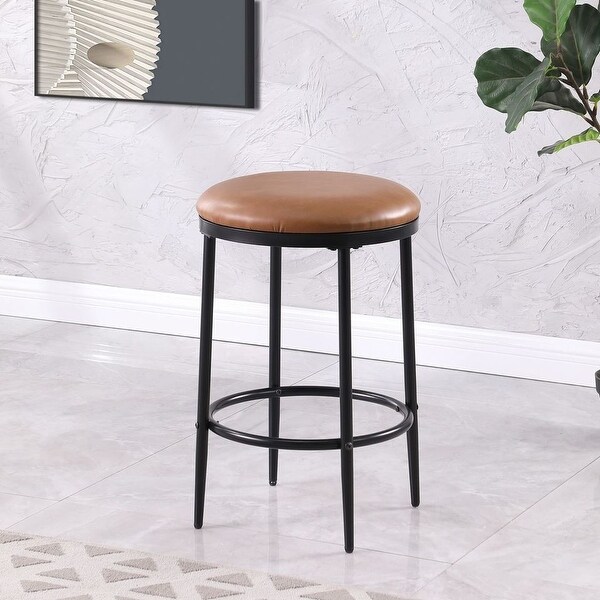 HomePop Upholstered Metal Barstool