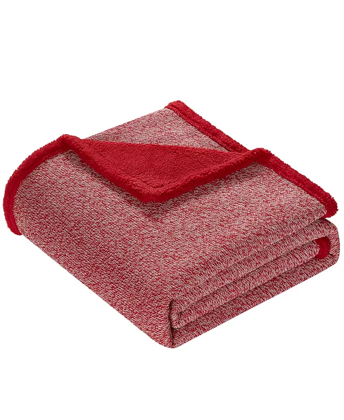 Fireside Heathered Knit Fleece Reverse Throw， 50