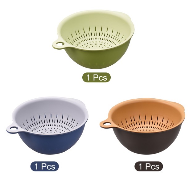 Unique Bargains Kitchen Strainer Colander Bowl Set Small Double Layer Drain Basket