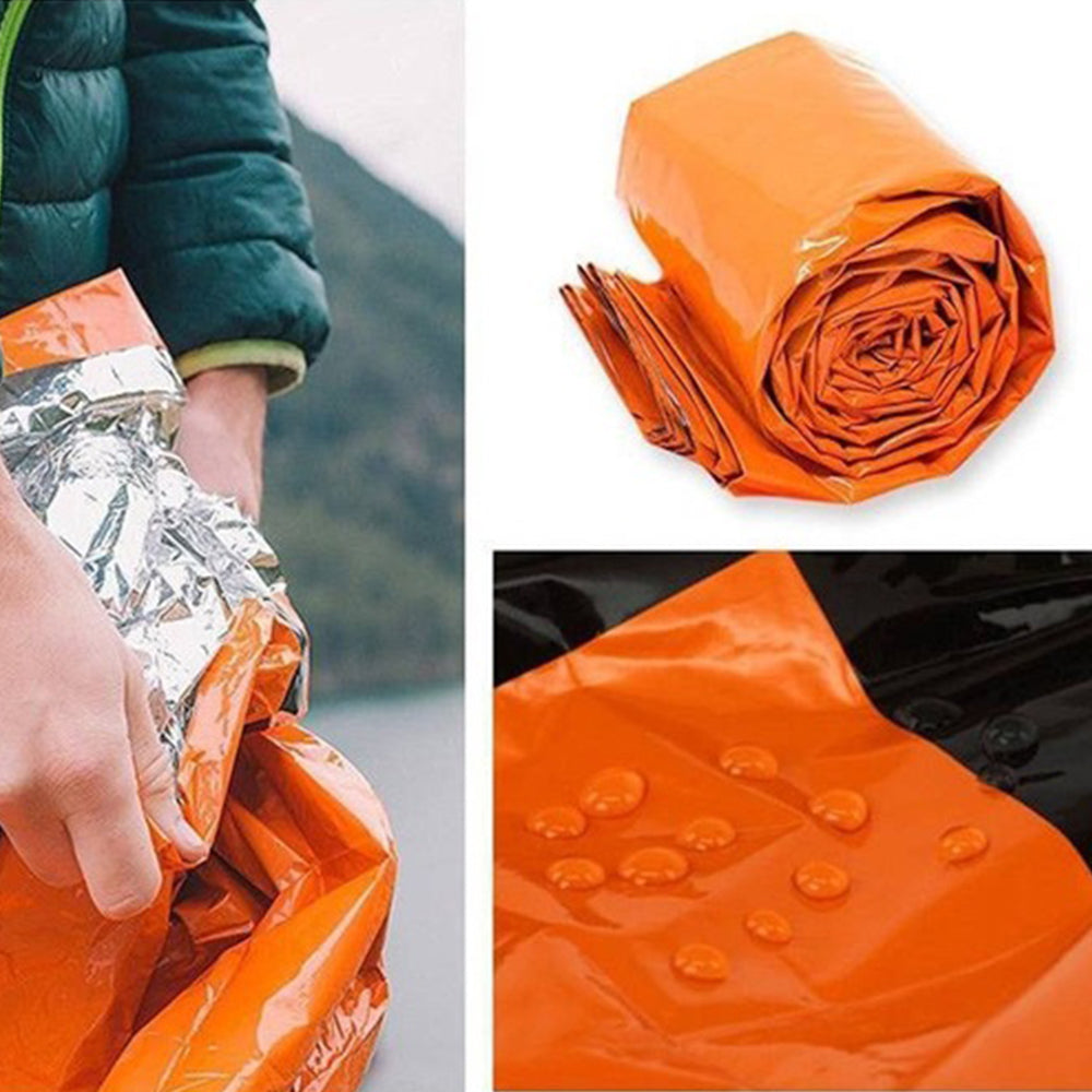 (2 Pack) ASR Outdoor Mylar Aluminized Emergency First Aid Bivvy Sleeping Bag With Stuff Sack