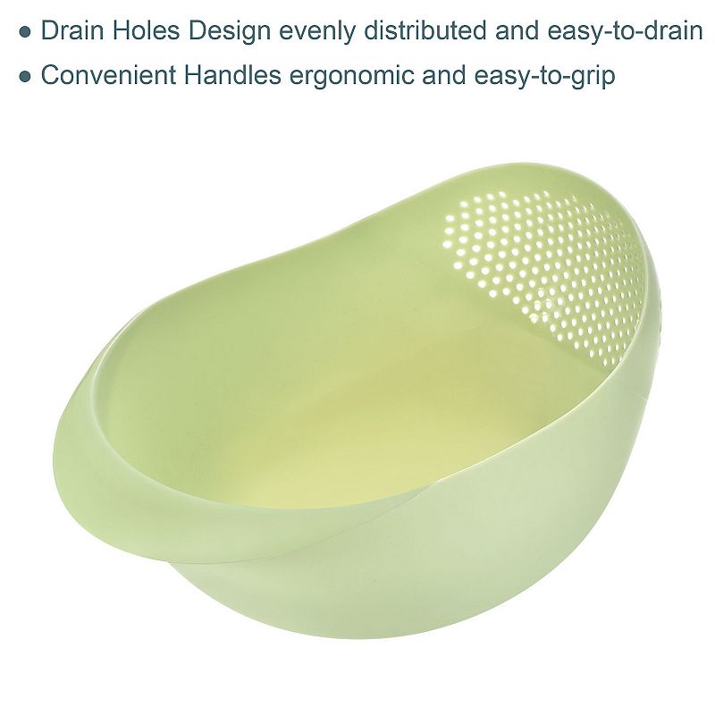 2pcs Rice Washing Filter Strainer Basket Rice Sieve Fruit Drain Bowl