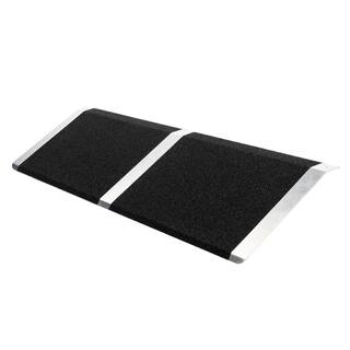 Karl home 10 in. x 32 in. Portable Aluminum Threshold Ramp Fit For Wheelchair Scooter Doorway Access Door Anti Slip Ramp 603083566625