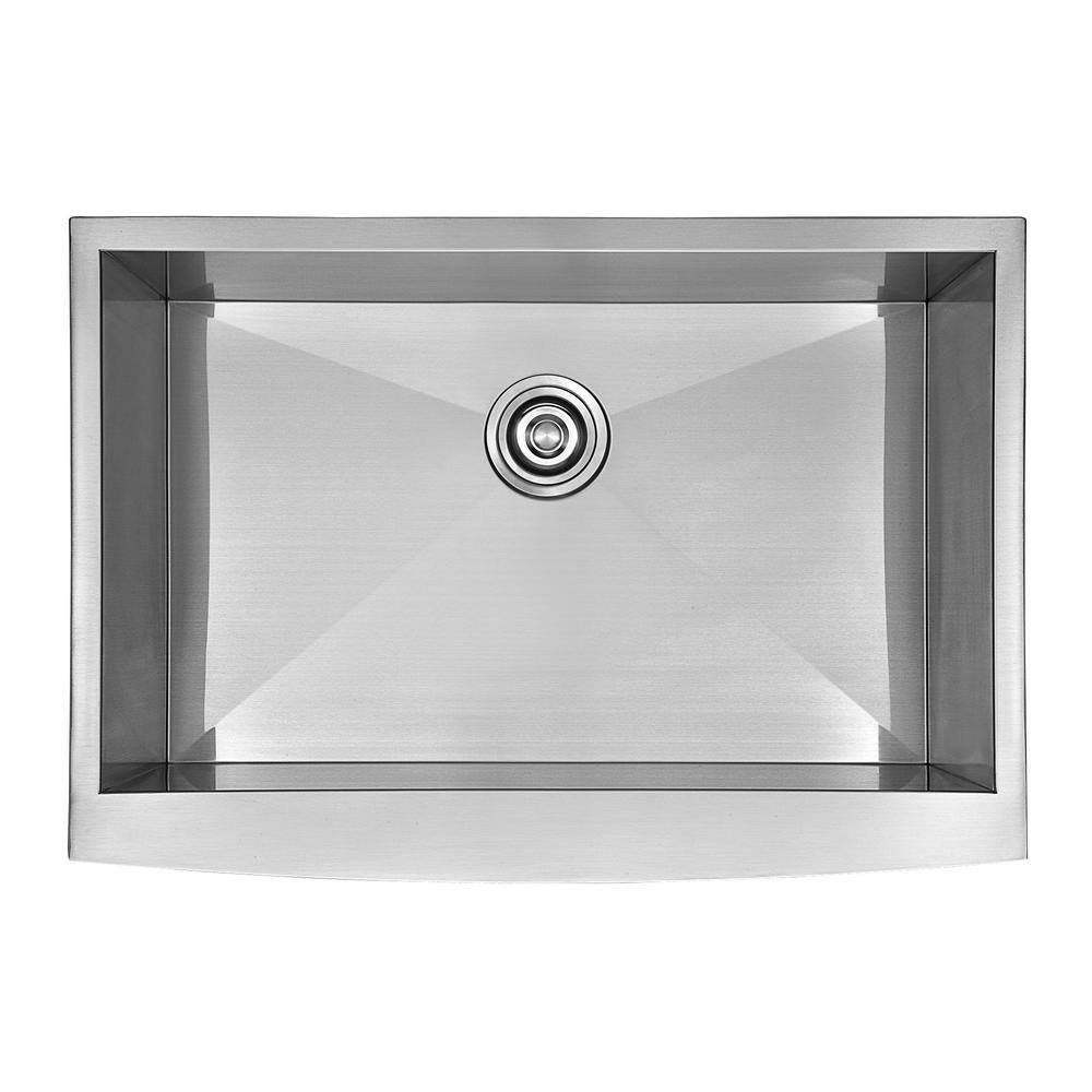 LUXIER Handmade Farmhouse Apron-Front Stainless Steel 30 in. Single Bowl Kitchen Sink AFS30-18Z