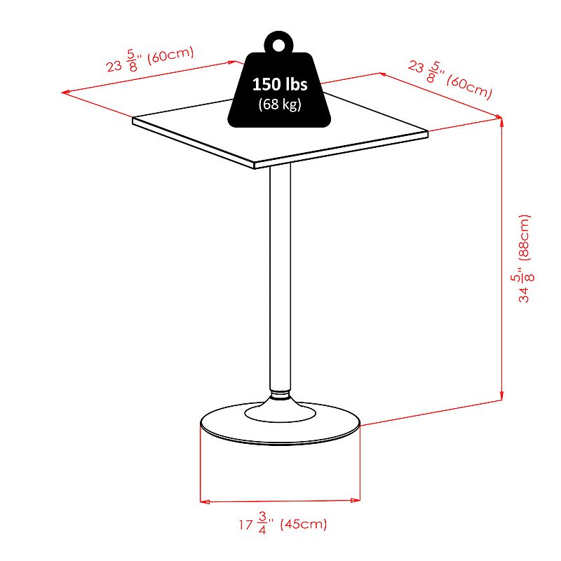 Winsome Square Pub Table and Adjustable Swivel Stool 3-piece Set