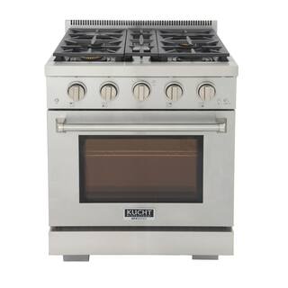 Kucht Professional 30 in. 4.2 cu. ft. Natural Gas Range with Power Burner and Convection Oven in Stainless Steel KFX300