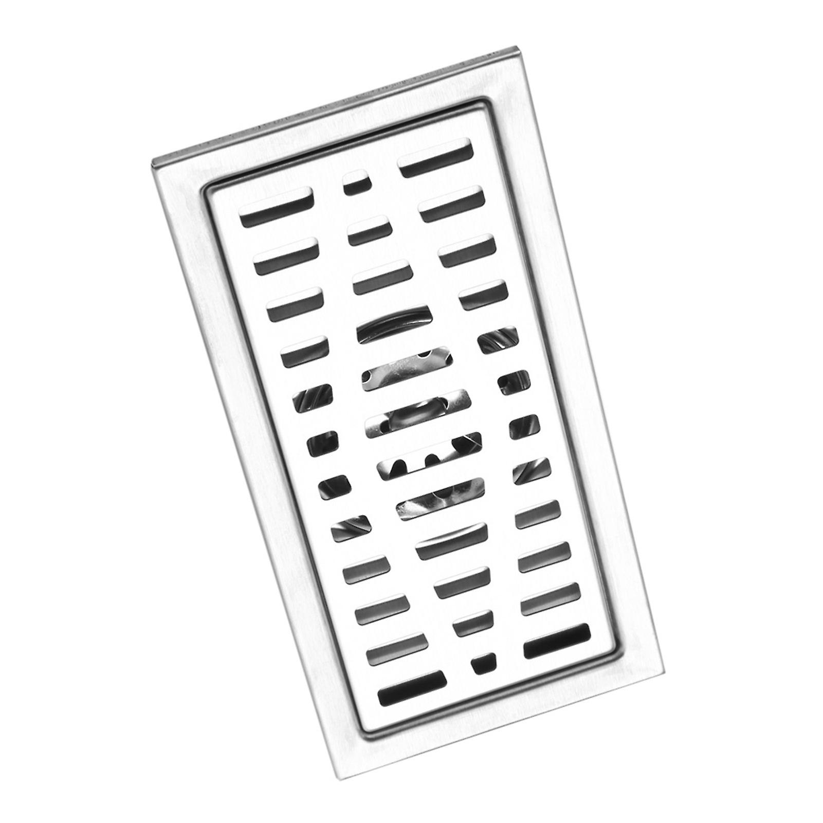 20x10cm Rectangle Stainless Steel Floor Drain Bathroom Shower Kitchen Waste Grate