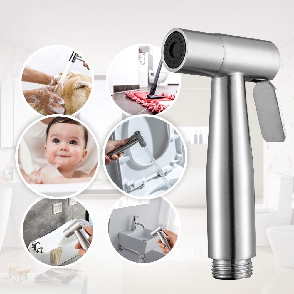 Arofa Hand Held Bidet Sprayer for Water Pressure Control， Stainless Steel Brushed