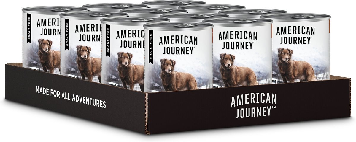 American Journey Turkey Recipe Grain-Free Canned Dog Food， 12.5-oz