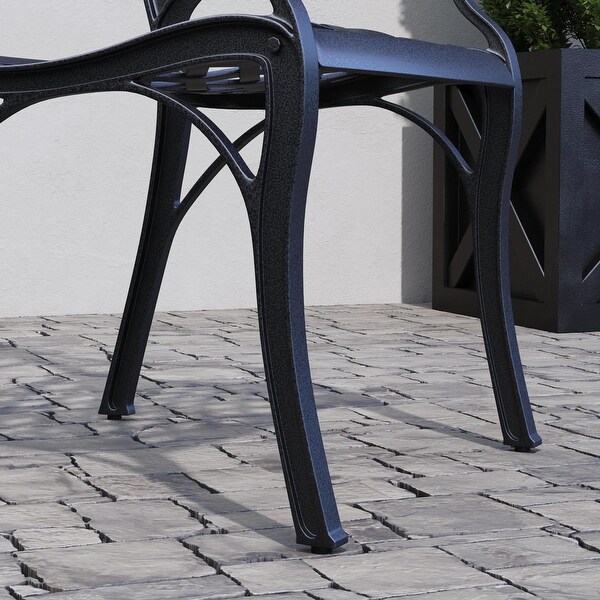 Sanibel Black Aluminum 7 Piece Outdoor Dining Set