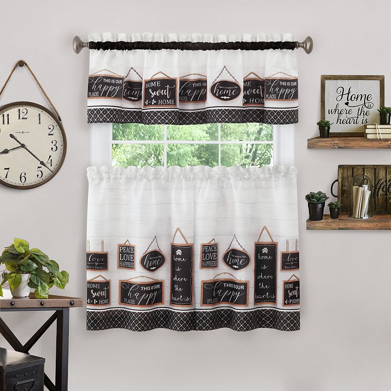 Achim Modern Farmhouse Tier and Valance Window Curtain Set