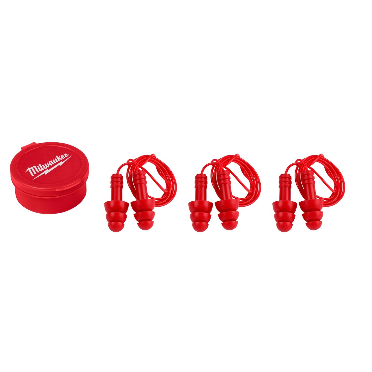 MW 26 dB Foam Earplugs Red 3 pk