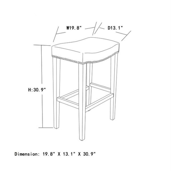 White Leather Barstool 2 pcs Set - 30 inch Seater Height