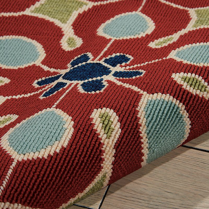 Nourison Caribbean Floral Lattice Outdoor Rug