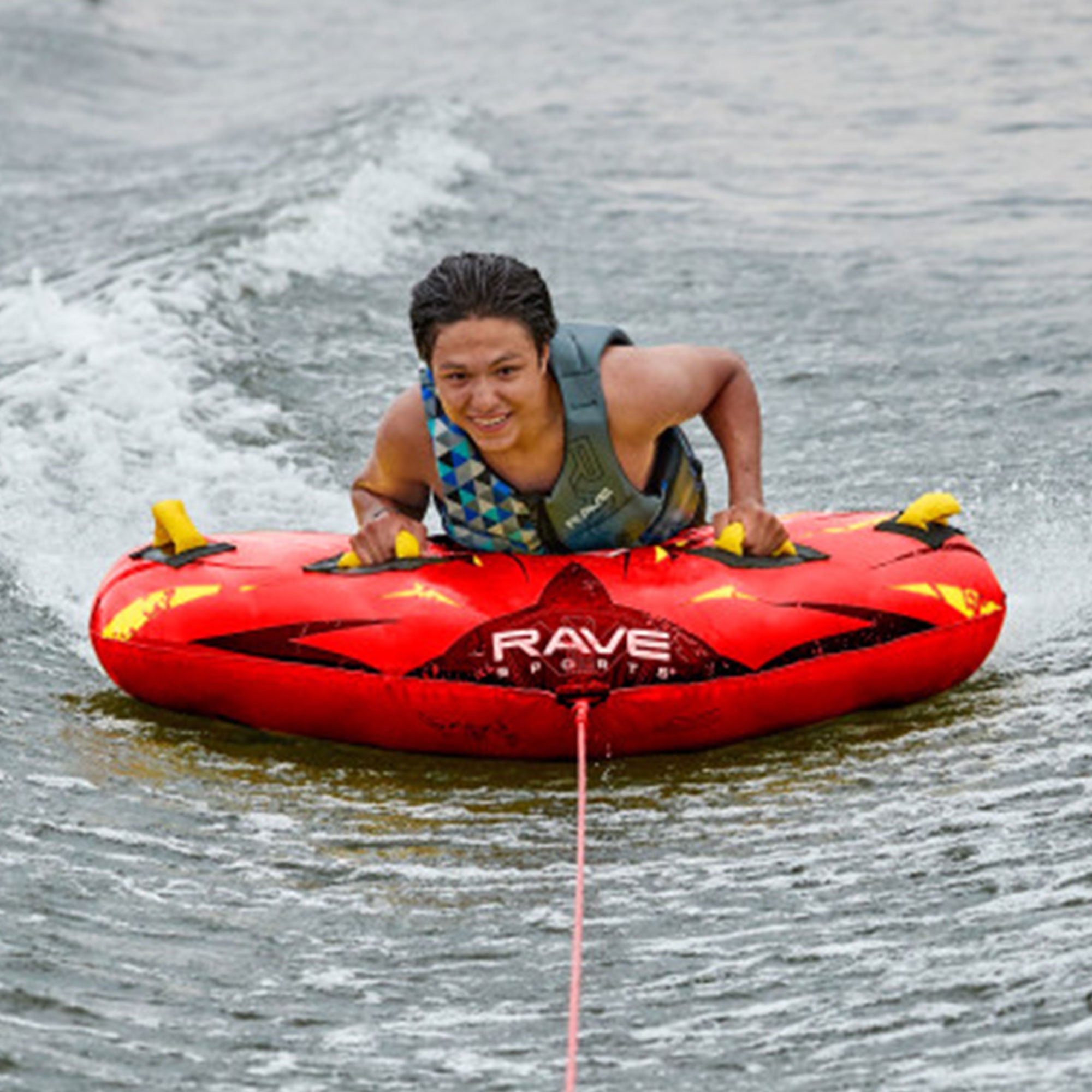 RAVE Sports Ripper 2 Rider Inflatable Towable Boat Floats， Red (3 Pack)