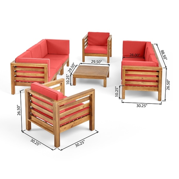 Oana Outdoor 8seat Acacia Sofa and Club Chair Set by Christopher Knight Home