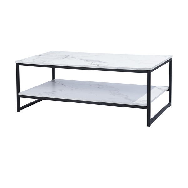 Coffee Table with Open Storage Shelf - 43