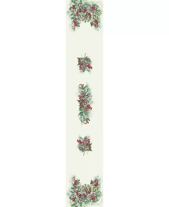 Laural Home Winter Garland Table Runner -13x 72