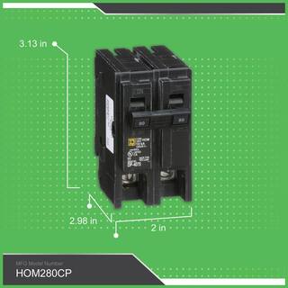 Square D Homeline 80 Amp 2-Pole Circuit Breaker HOM280CP