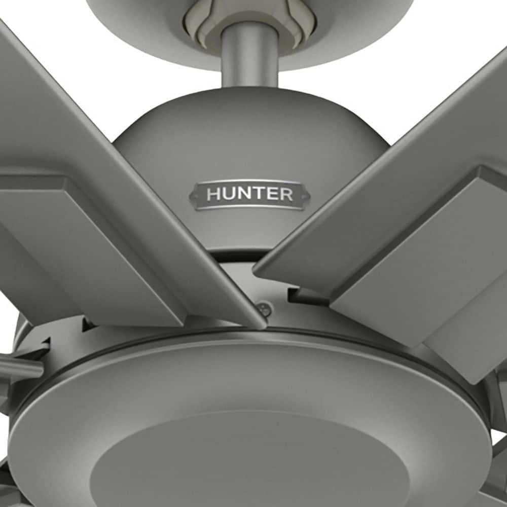 Hunter Downtown 72 in 6Speed Ceiling Fan in Matte Silver with Wall Control