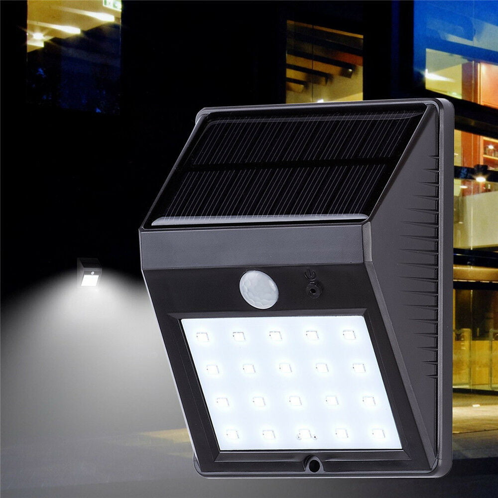 20 LED Solar Power PIR Motion Sensor Wall Light Outdoor Waterproof Garden Lamp