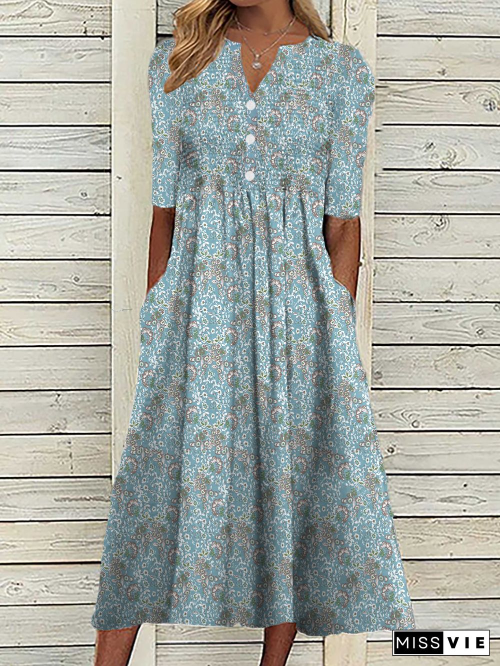 Plus size Casual Floral Dresses