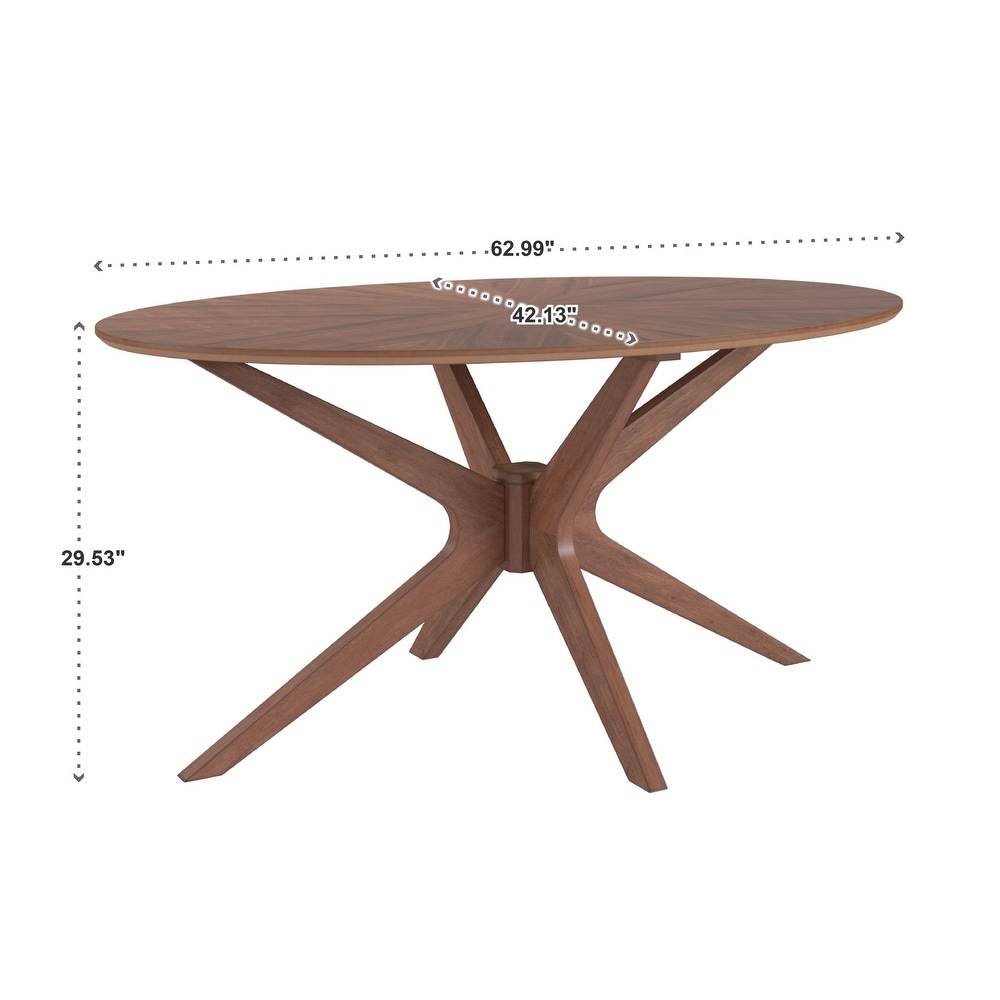 Rondo Walnut Finish Oval Dining Table by iNSPIRE Q Modern