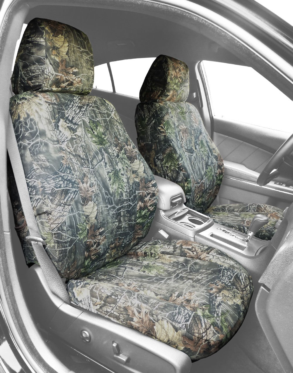 CalTrend Front Sport Buckets Camouflage Seat Covers for 2009-2023 Dodge/Ram Ram 1500-3500 - DG279-93KK Hunter Camouflage Insert and Trim