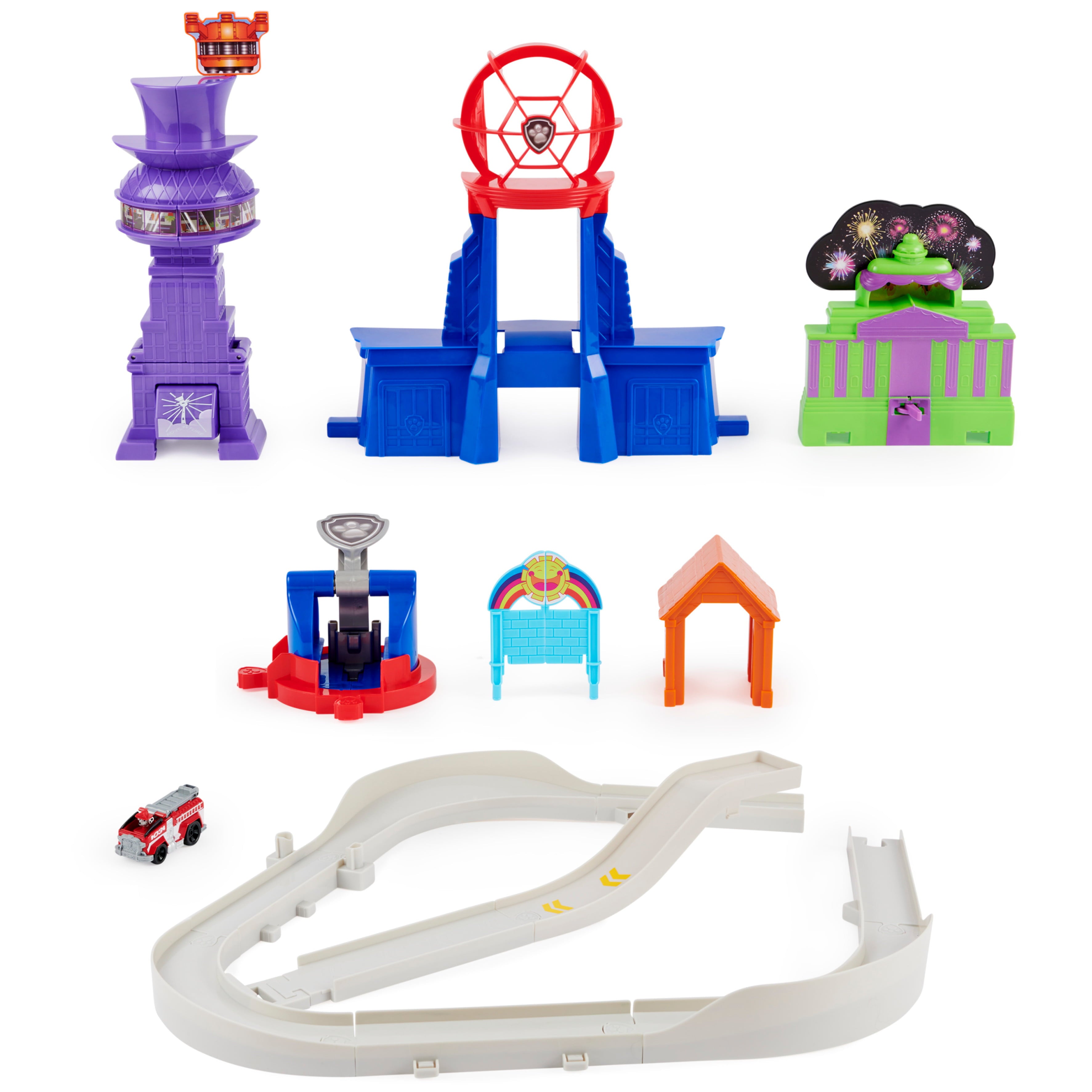 PAW Patrol， True Metal Total City Rescue Vehicle Playset， 1:55 Scale， For Ages 3 and up