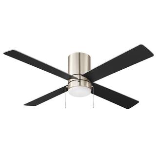 Hampton Bay Scenic 52 in. Integrated LED Indoor Brushed Nickel Hugger Ceiling Fan with Reversible Motor  Reversible Blades Included 92302