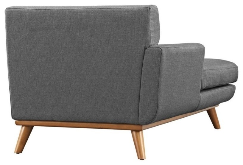 Hawthorne Collection Left Arm Chaise Lounge in Gray   Midcentury   Indoor Chaise Lounge Chairs   by Homesquare  Houzz